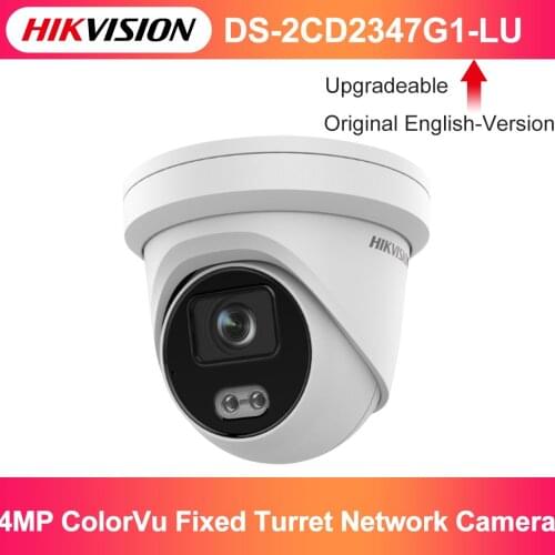 In Stock Original Hikvision 4MP ColorVu Fixed Turret Network Camera DS-2CD2347G1-LU PoE H.265+ CCTV SD Card Slot Web Camera