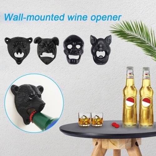 Bottle Opener Rustic Vintage Style Cast Iron Wall Mounted Kitchen Supplies For Home Ornament MUMR999