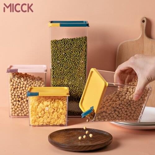 MICCK Transparent Sealed Storage Box Grain Sealed Tank With Lid Kitchen Organizer Food Storage Containers Kitchen Accessories