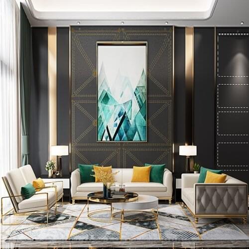 Pu sectional Sofa Simple Modern Living Room Small Apartment Hong Kong-Style 123 Sofa furniture couch set