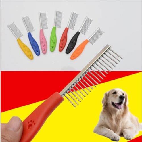 Stainless Steel Dog Pet Brush Pet Grooming Comb Dog Bath Cat Removal Hair Cleaning Supplies Dog Combs