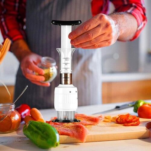 2-in-1 Professional Marinade and Meat Tenderizer BBQ Meat Steak Beef Sauce Injector Flavor Syringe 30 Stainless Steel Needle