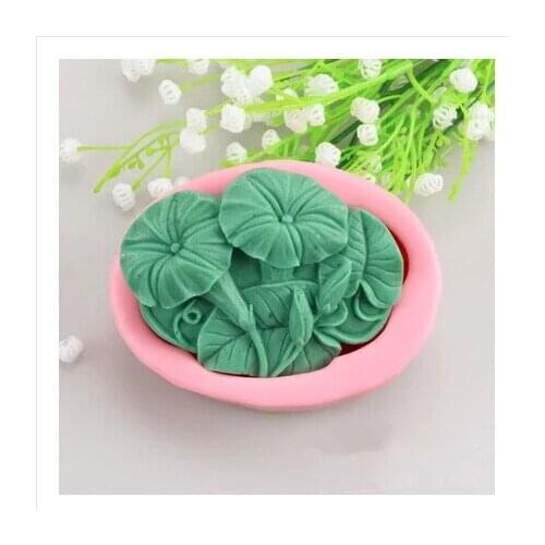Silicone mold Morning glory in pot handmade soap mold food grade silicone moulds Cake decoration tools wholesale PRZY
