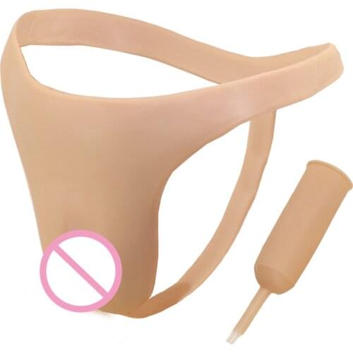 T-back Fake Vagina Panty All Silicone Realistic Butterfly Vulva Artificial Crossdresser Vagina Thong