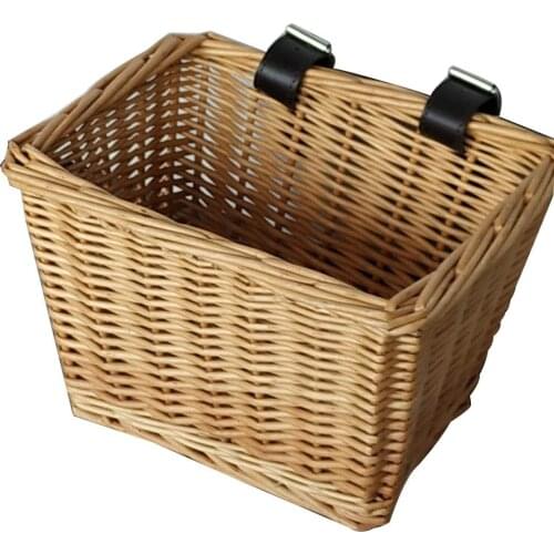 Outdoor Bicycle Basket Environmentally Friendly Handwoven Willow Square Bike Basket For Children Bicycles Drop Shipping