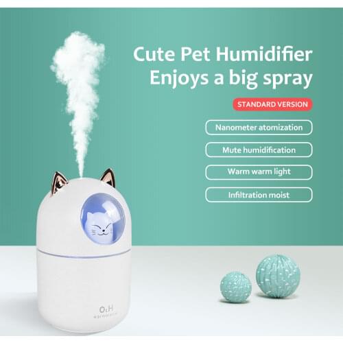 Ultrasonic Mini Air Humidifier Aroma Essential Oil Diffuser Portable 300ml Humidifier for Home Car USB with LED Night Lamp