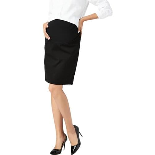 Women Pregnant Skirts Office Wear 2020 Elastic Woman Maternity Belly Skirt Knee Length Sprit Bodycon Skirts Hight Waist YT23