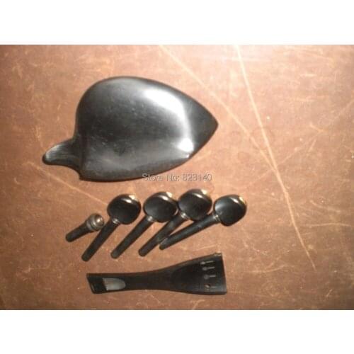 1 Set Best Quality Ebony Violin Fitting with Tail piece, Chin rest & pegs & end pin 4004# All 4/4