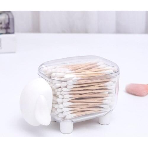 1 pcs Small Sheep Storage Tank Plastic Desktop Storage Box Toothpick Cotton Swab Box Storage Organizer Plastic Box