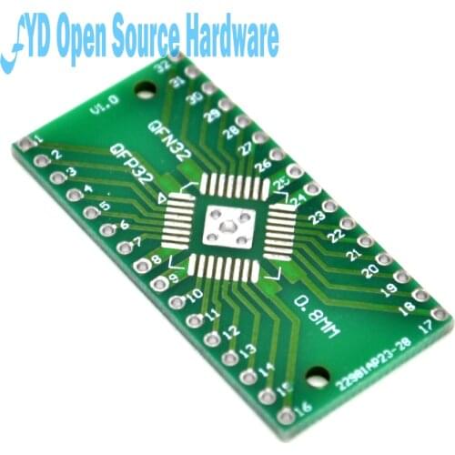 10PCS New Arrival FOR QFN32 QFP32 Converter DIP Adapter PCB 0.8/0.65mm Pitch Universal Board