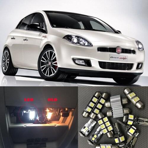 10pc x Error Free Car LED bulbs Interior Reading dome Light Kit For Fiat bravo 2 II MK2 (2007-2016)