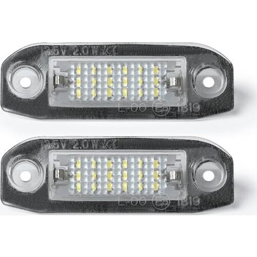 2Pcs LED Car License Plate Light Number Lights For Volvo S80 XC90 S40 V60 XC60 S60 C70 V50 XC70 V70
