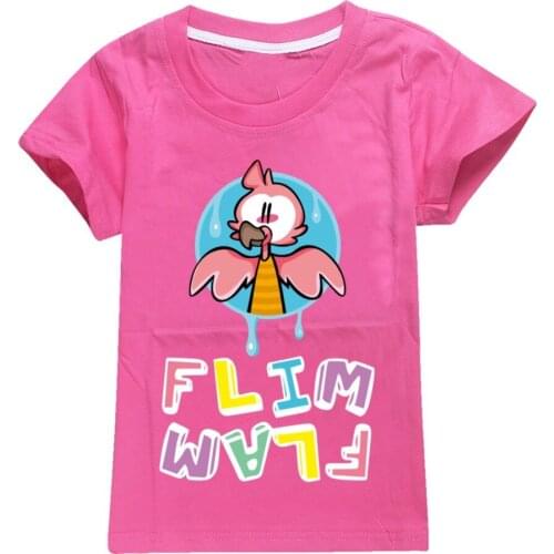 2021 Girls Tops Baby Boy Clothes Cotton Flamingo Flim Flam Summer Kids Christmas Shirt Toddler T-shirt Teenaage Kids Costume Tee