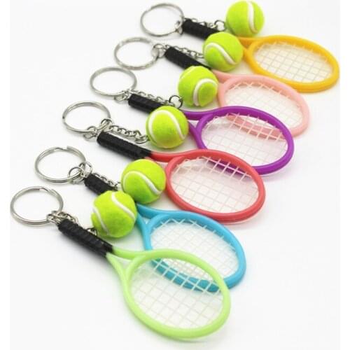 3D tennis racket keychain for women sport key chain tennis keychain key ring cute portachiavi chaveiro llaveros hombre bag charm
