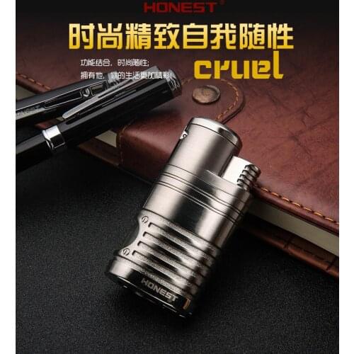 4-Nozzle Butane Windproof Lighter Galvanized Metal Torch Turbo Cigarette Lighter Cigar Accessories MenS Small Gifts