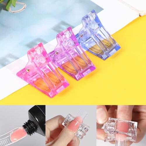 5pcs/10pcs Nail Tips Clip Blue / Pink / Purple Finger Building Gel Extension Nails Art Manicure Tool