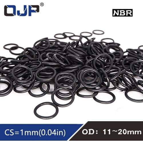 50PCS/lot Rubber Ring Black NBR Sealing O-Ring CS:1mm OD11/12/13/14/15/16/17/18/19/20mm O Ring Seal Nitrile Gasket Oil Ring