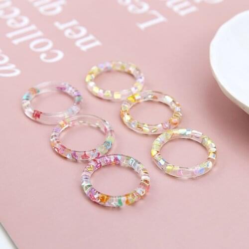 DIY handmade jewelry accessories transparent hollowed-out ring embedded sequins pentagonal star resin ear decoration material