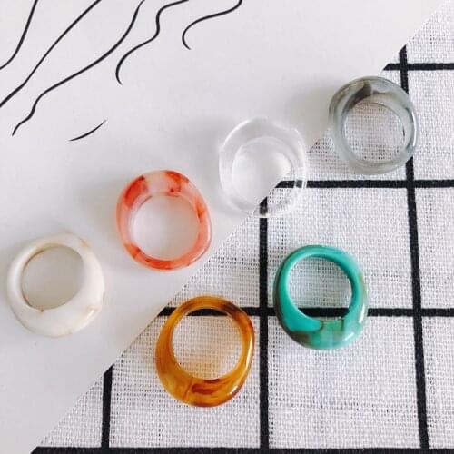 DIY jewelry accessories wholesale simple resin colorful translucent ring shaped ring material accessories