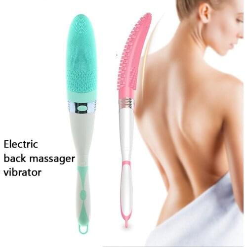 Antiques Electric Bath stick tool body vibrator back massager vibrator Silicone cleaning brush remove blackheads device