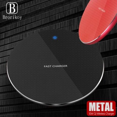 Qi Wireless Charger Metal Pad for iPhone X Xs MAX 8 Huawei Quick 10W Wireless Phone Charging For Samsung S9 S10 Xiaomi Adapter