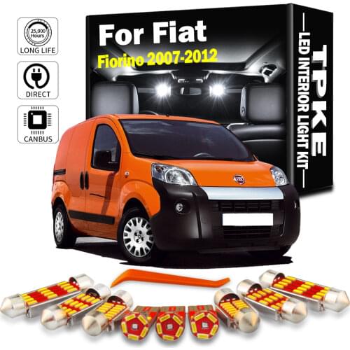TPKE 5X Perfect Canbus Error Free LED bulbs Interior Dome Reading lights Lamp Kit For Fiat Fiorino 2007-2012