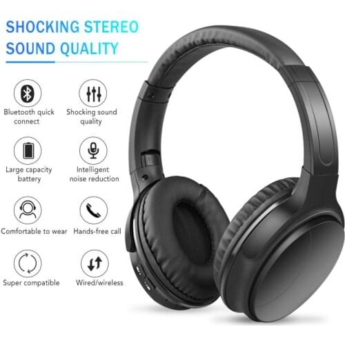 ANC Bluetooth Headphones Noise Cancelling Wireless Headset Foldable HIFI Deep Bass Earphones With Mic Hands-free Calls 15-Hours