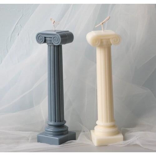 Large Roman Column Candle Mould Aromatherapy Candle Plaster Mould For home Decoration Silicone Candle Molds Bee wax candle mold