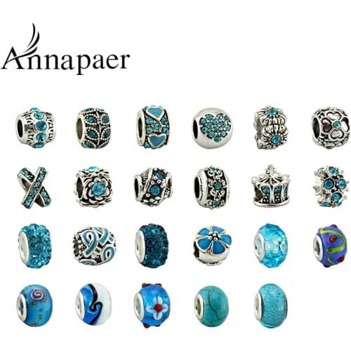 Creative Designs 23pcs/Lot Mix Style Crystal Bead DIY European Big Hole Beads Fits Charm Bracelets Pandora Pendants Jewelry