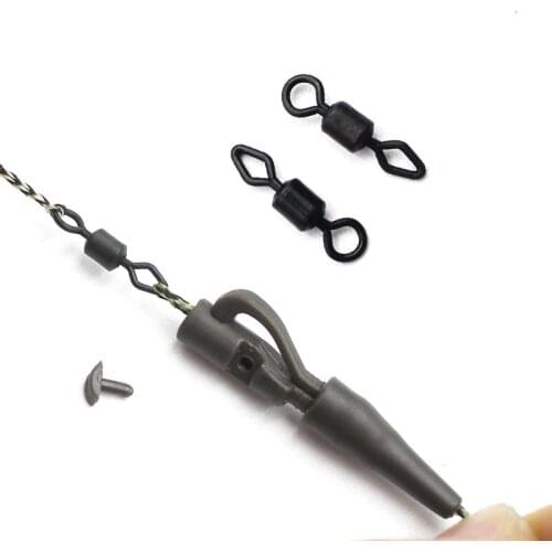 40PCS Carp Fishing Rig Swivels Diamond Eye Rolling Swivel Ring For Fishing Accessories Size 8 Chod Rig Carp Coarse Feeder