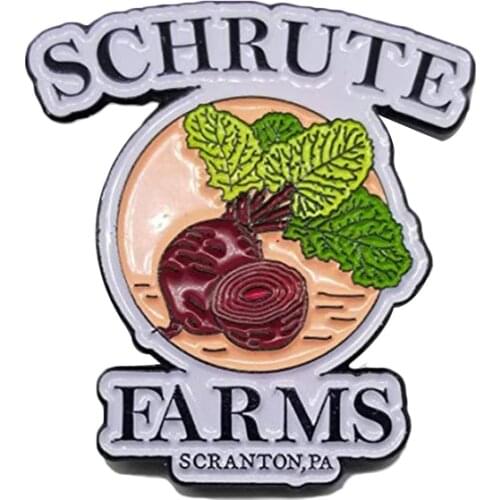 The Office pin Schrute Farms Beets Enamel Pin Dwght vegetable brooch foodie vegan gift