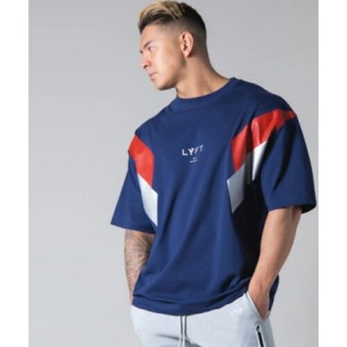 TShirt Men Clothing Fitness Mens Oversized Tees Men Hip Hop Sportswear Loose Half Sleeve T-shirt Muscle Man Bodybuilding tops