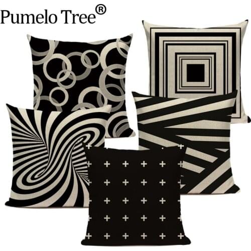 Geometry scandinavian pillow case Square Linear Throw 45Cm Square Throw Pillows Car Home Decor Printed custom Pillow Case