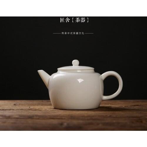 Jade porcelain teapot ceramic kung fu tea with a single teapot Dehua white porcelain large capacity filter wholesale