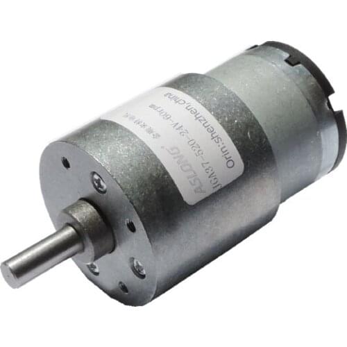 JGA37-520 DC 12V 24V deceleration motor motor center axis 14RPM 400RPM