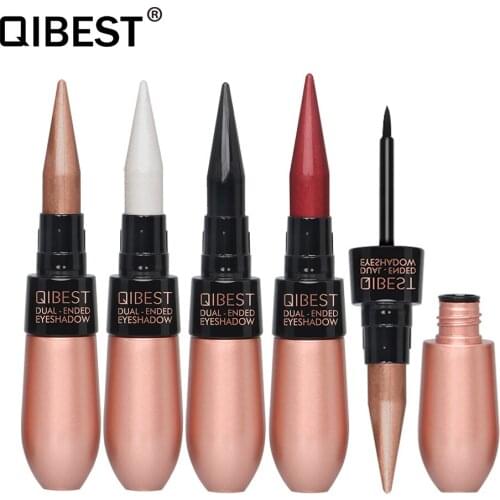 Eyes Cosmetics 2 in 1 Eye Shadow & Liner Combination Makeup Shimmer Pen Eyeshadow Stick Make Up Eye Black Liquid Eyeliner Pencil