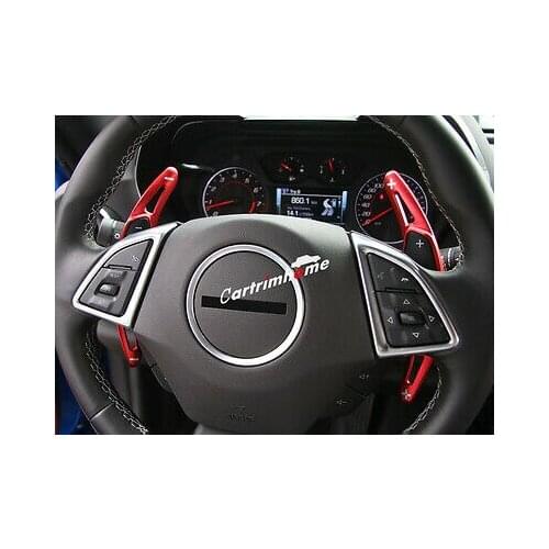 Red Paddle shifters Extensions Cover Trim 2pcs For Chevrolet Camaro 2016 - 2019