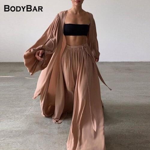 Summer Fashionable Pants Suit Ladies Tube Top Cardigan Trousers Three-piece Loose Full-sleeved Sets 2021 Solid Sexy 3pcs Suits