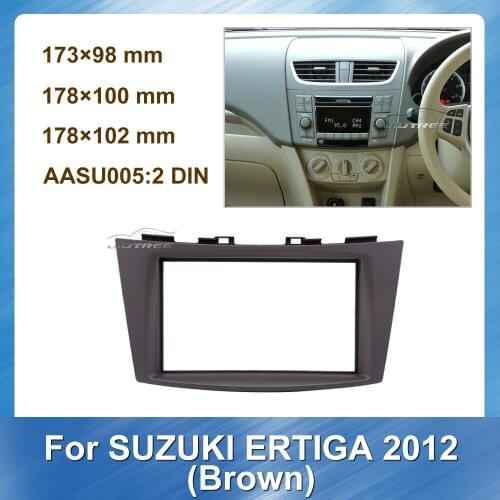 2 Din Car Radio Fascia Installation Frame Kit For Suzuki Ertiga 2012 Brown Car CD Trim Panel Audio Fitting Adaptor Dash Mount