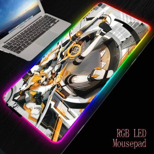 MRGBEST Anime RGB Sexy Girl Gaming Mouse Pad 80X30/40X90cm Large Glowing Mousepad Keyboard Mat Non-Slip Rubber Base