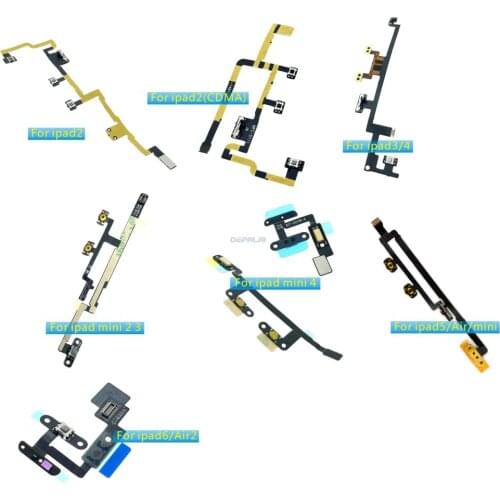 New For iPad 2 2(CDMA) 3 4 mini 2 34 5/Air/mini 6/Air2 Power on/off Volume Switch Button Control Flex Cable Replacement