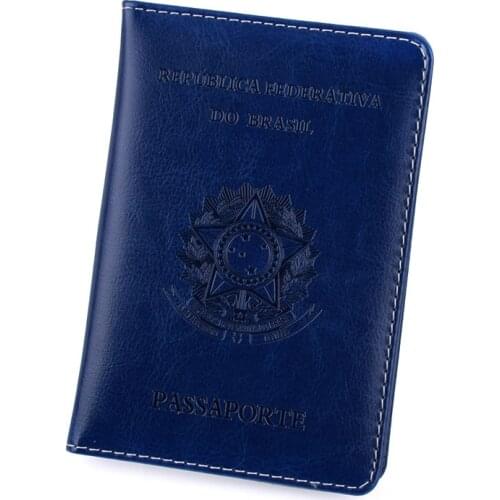 Personalised Brazil Passport Holder Covers PU Leather Wallet Travel Bank Credit ID Card Package For Passports Men Women