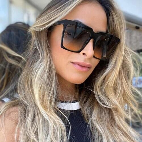 Oversized Luxury Fashion Square Sunglasses Women Black Shades Gradient Designer Eyewear UV400 Female Eyeglasses Oculos Gafas