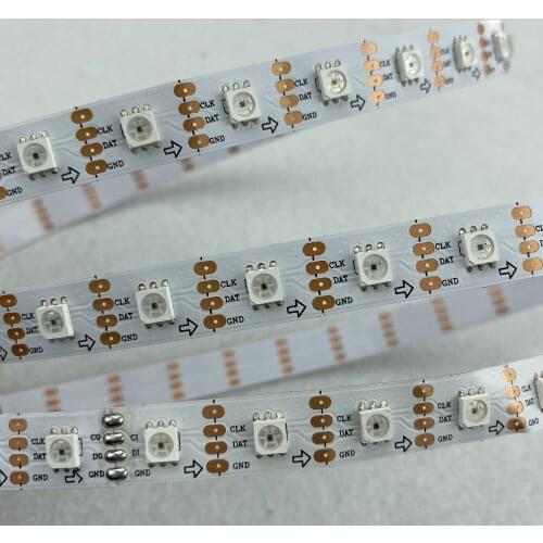 4M DC5V SK9822 addressable led pixel strip;60leds/m with 60pixels/m;WHITE PCB;non-waterproof