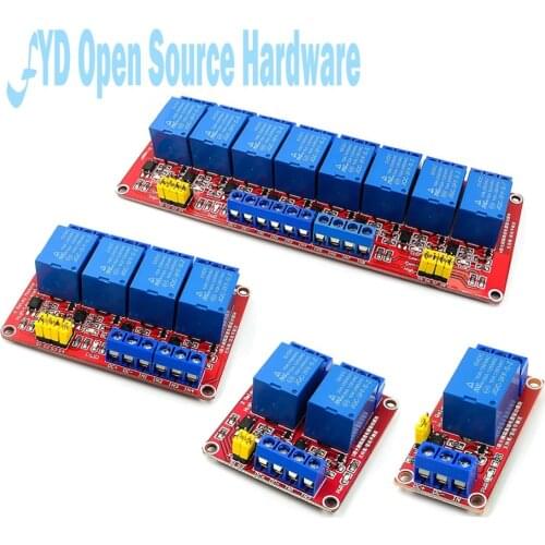 1 2 4 8 Channel 5V 12V Relay Module Board Shield with Optocoupler Support High and Low Level Trigger for