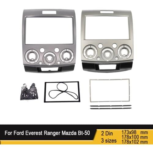 Radio Stereo Panel For Ford Everest Ranger Mazda Bt-50 Bt50 Double 2 Din Fascia Dash Installation Trim Kit Face Plate Bezel
