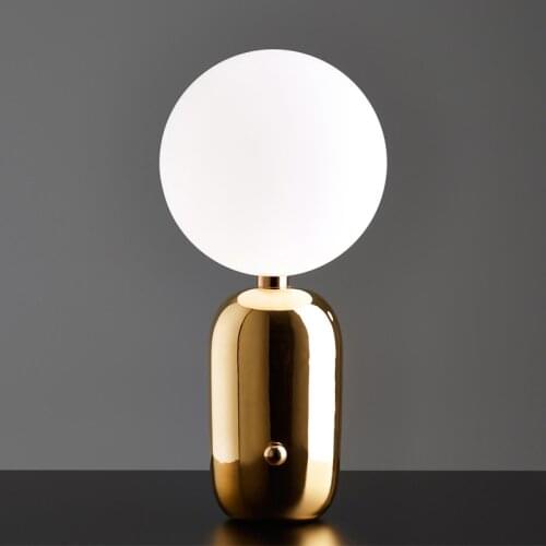 Modern Glass Ball Bedside Led Table light Bedroom Living room Table Lamp Gold/Black/White Body Desk Decoration Desk lamp