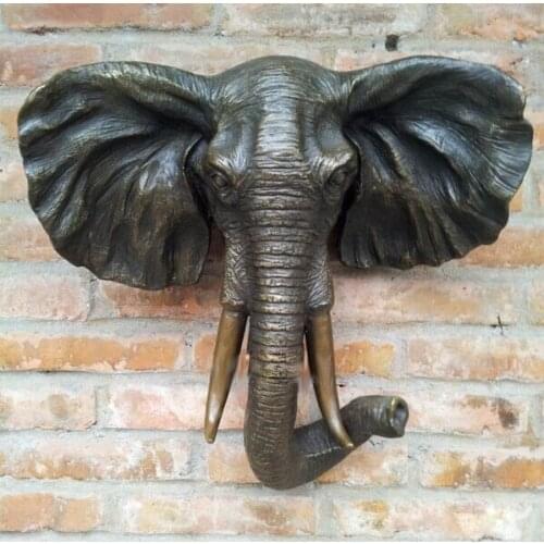 Old antique Bronze Arts & Crafts Elephant copper wall sculpture crafts home decoration the wall hangings gift
