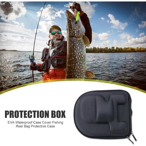 Solid Fishing Reel Bag Waterproof EVA Hard Shell Protective Case Fishing Accessories for Baitcasting Reel 160x137mm