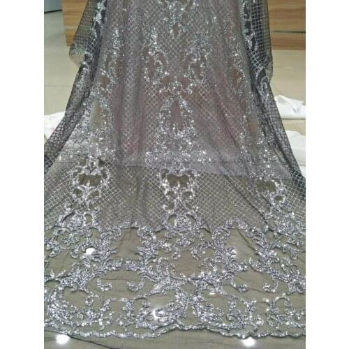 Tulle lace fabric with glued glitter SYJ-41520 african tulle net lace fabric lace for party dress